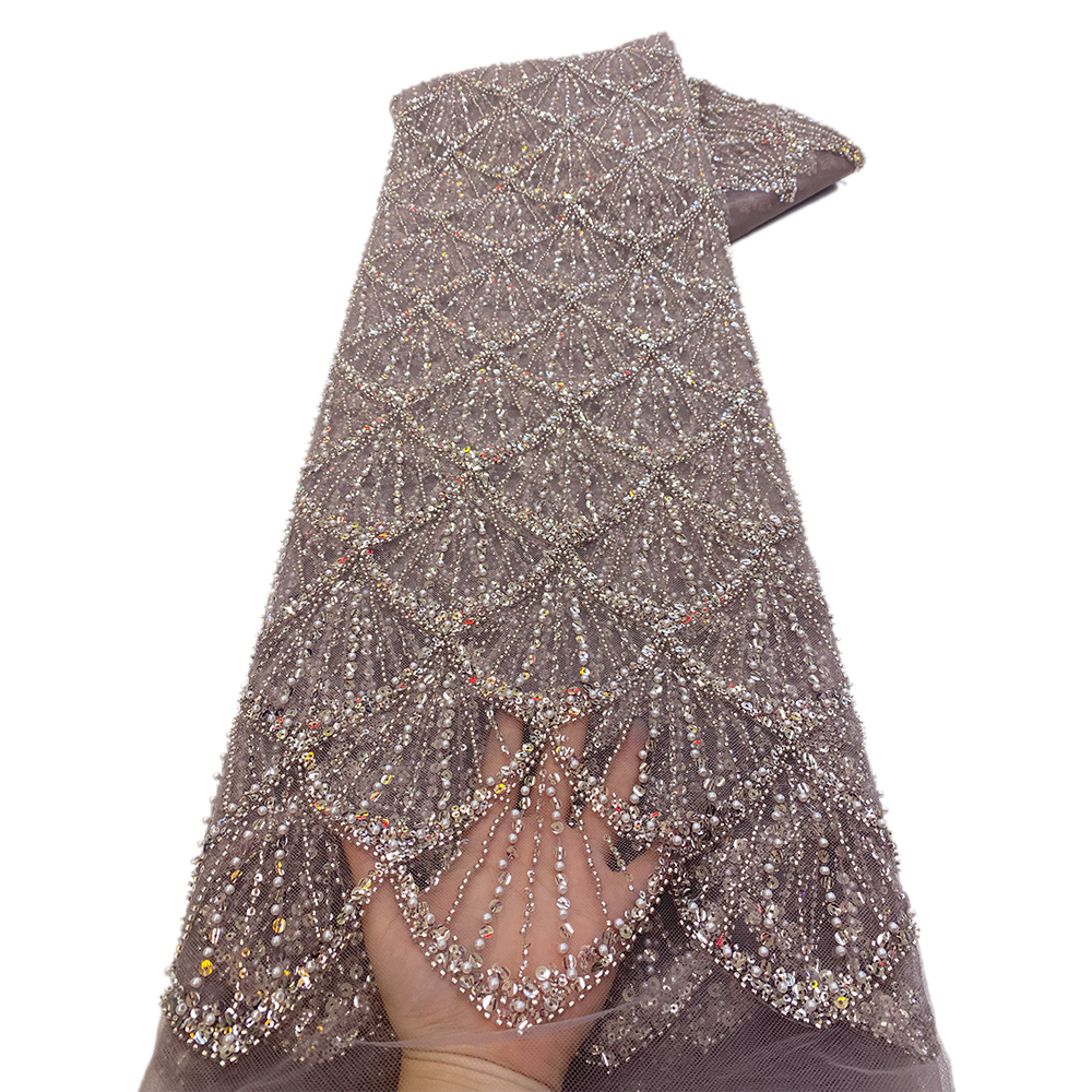 African Beaded Lace Fabric Fre - Glitter Tablecloth avaliação e preço
