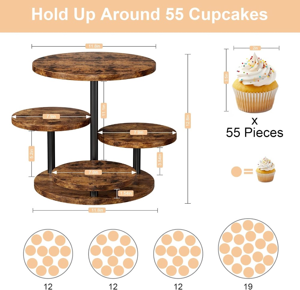 4 Tier Cupcake Stand for 50 Cu - Cupcake Stand Tier avaliação e preço