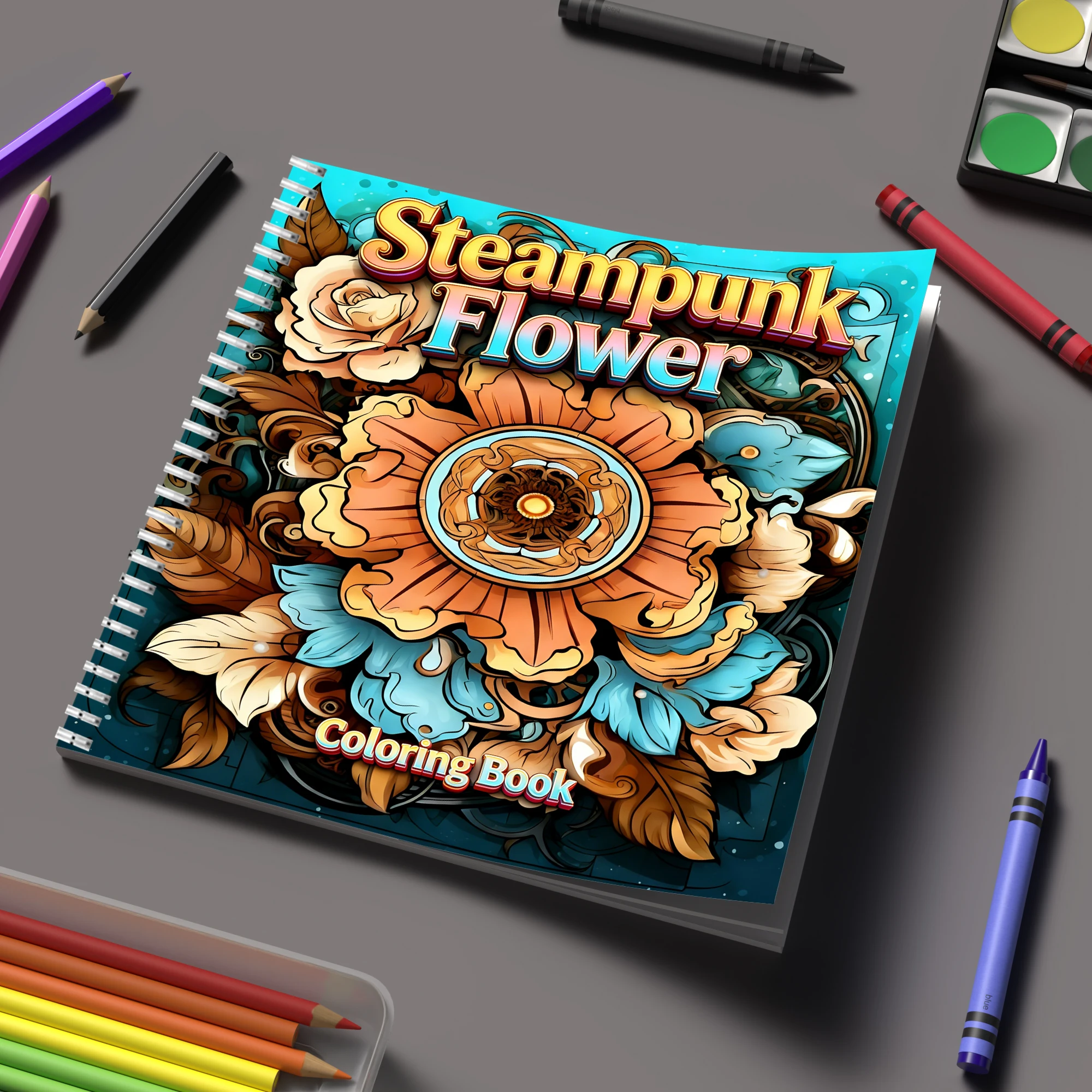 Coloring Book Steampunk Flower - Supply Event avaliação e preço
