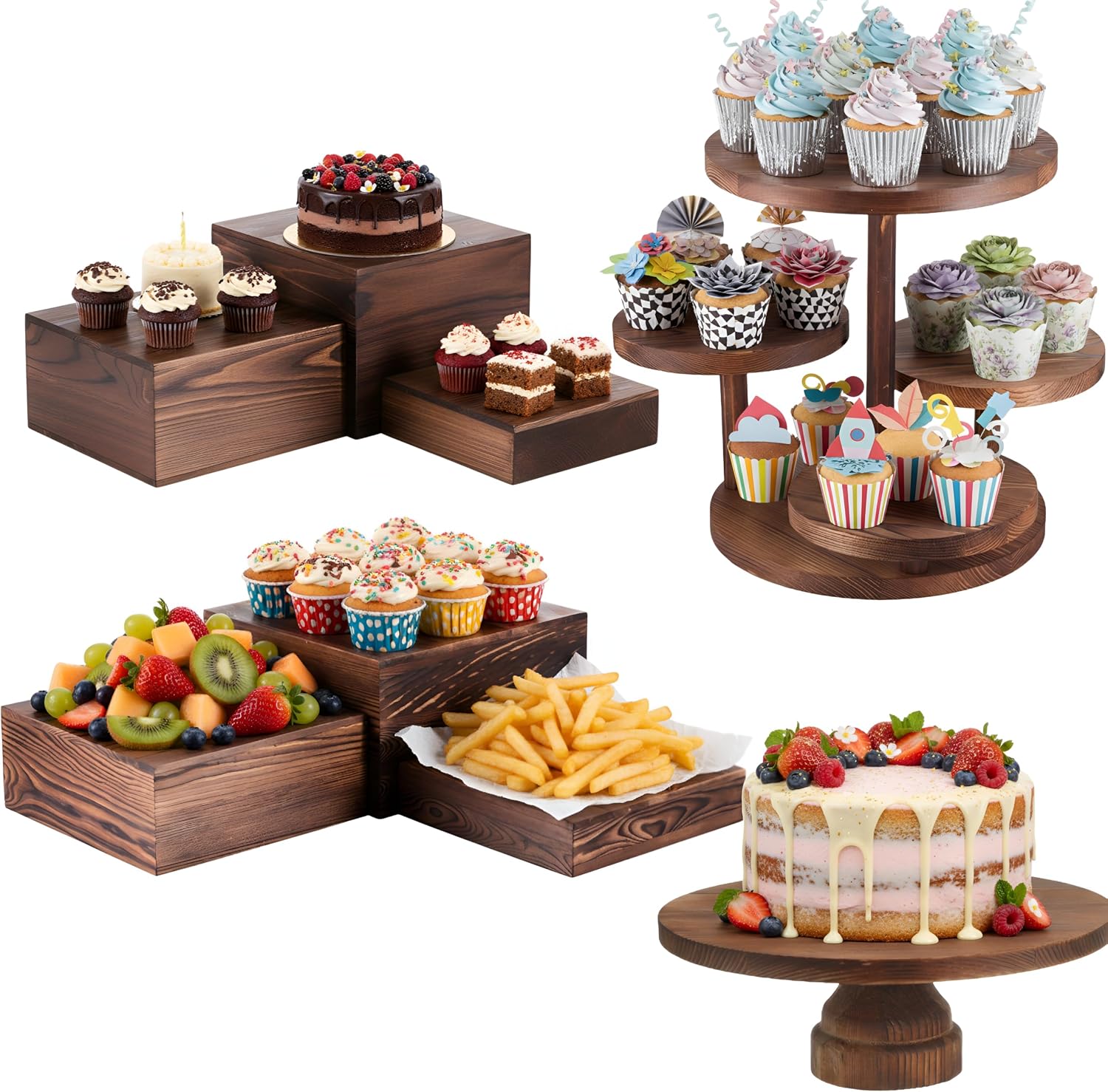 4 Tier Round Cupcake Tower Sta - Cupcake Stand Tier avaliação e preço