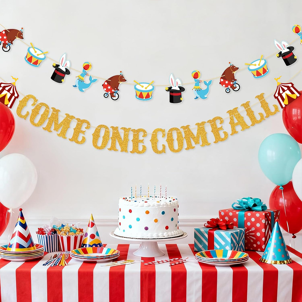Gold Come One Come All Circus  - Party Banner Gold avaliação e preço