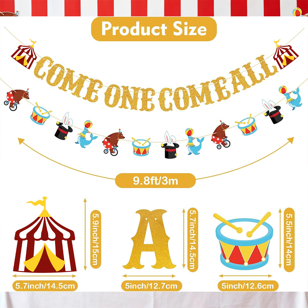 Gold Come One Come All Circus  - Party Banner Gold avaliação e preço