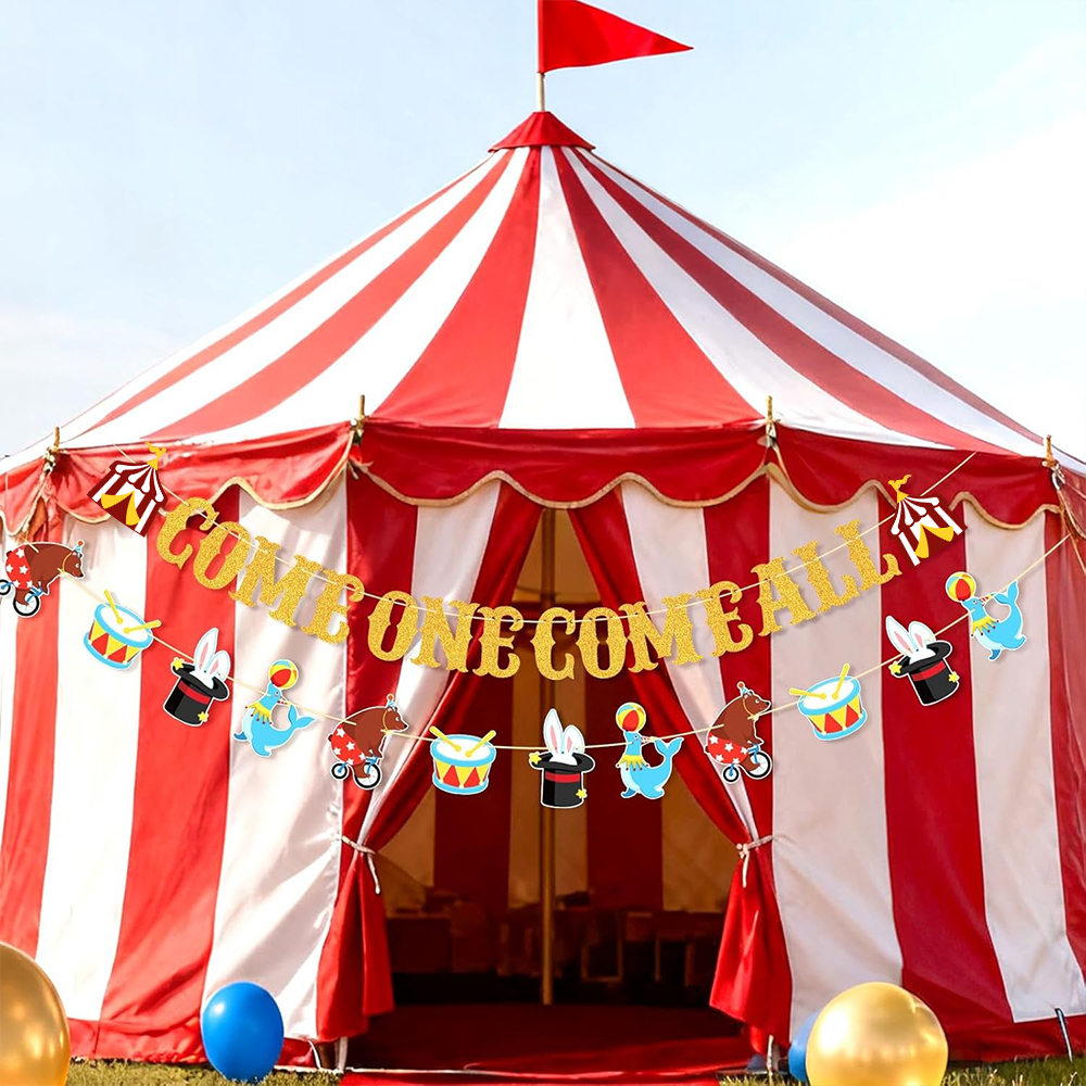 Gold Come One Come All Circus  - Party Banner Gold avaliação e preço