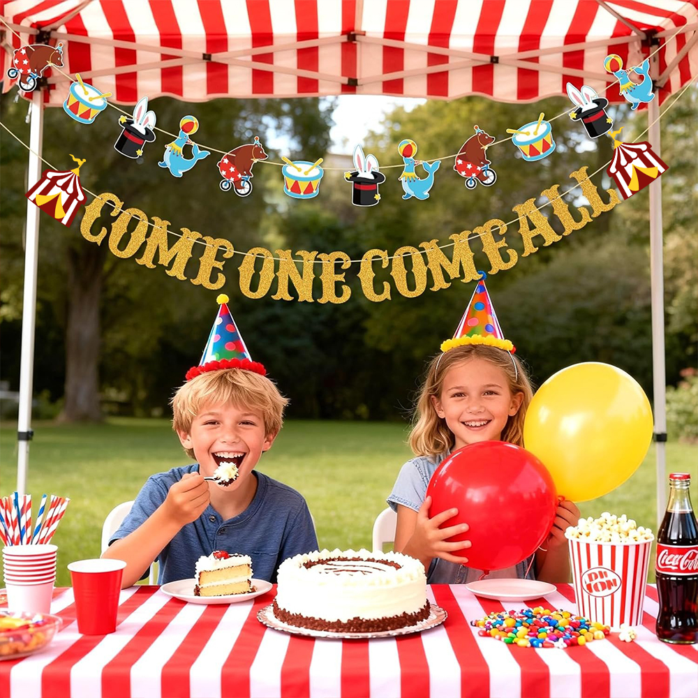 Gold Come One Come All Circus  - Party Banner Gold avaliação e preço