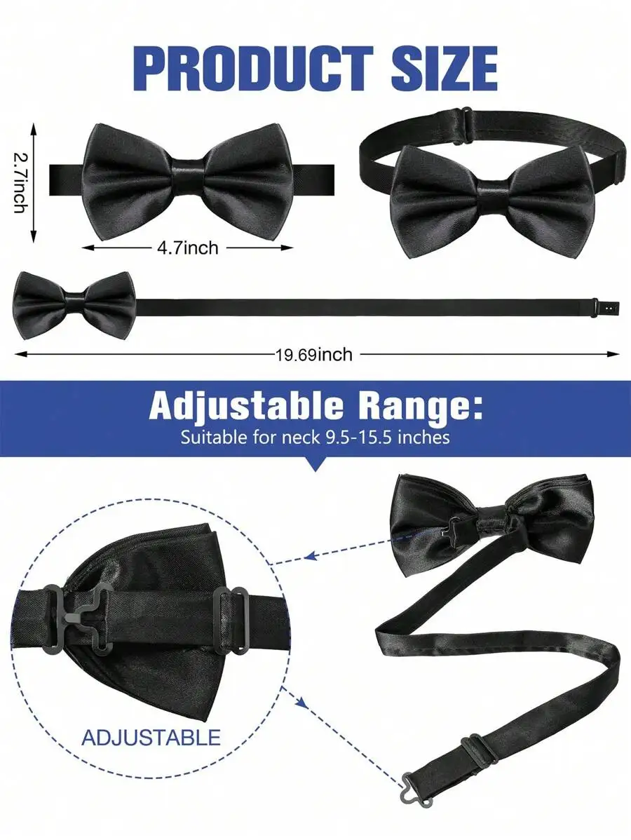 Mens Solid Color Satin Pre-Tie - Event & Party Supply Photos avaliação e preço