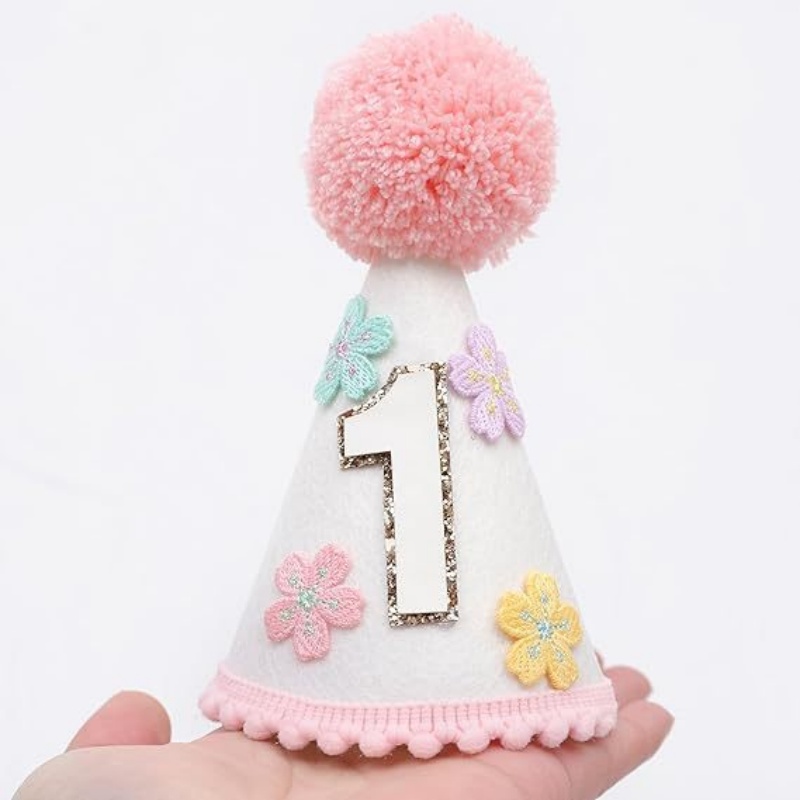 Colorful Flower 1st Half Birth - Party Hat Cone avaliação e preço