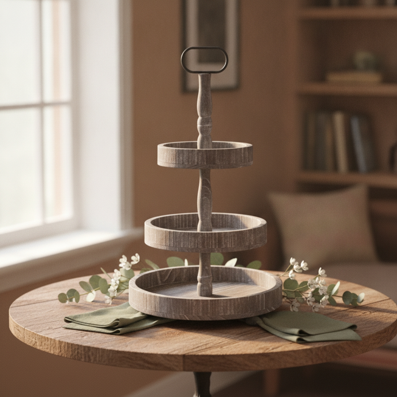 3-Tier Dessert Stand Rustic 3- - Cupcake Stand Tier avaliação e preço