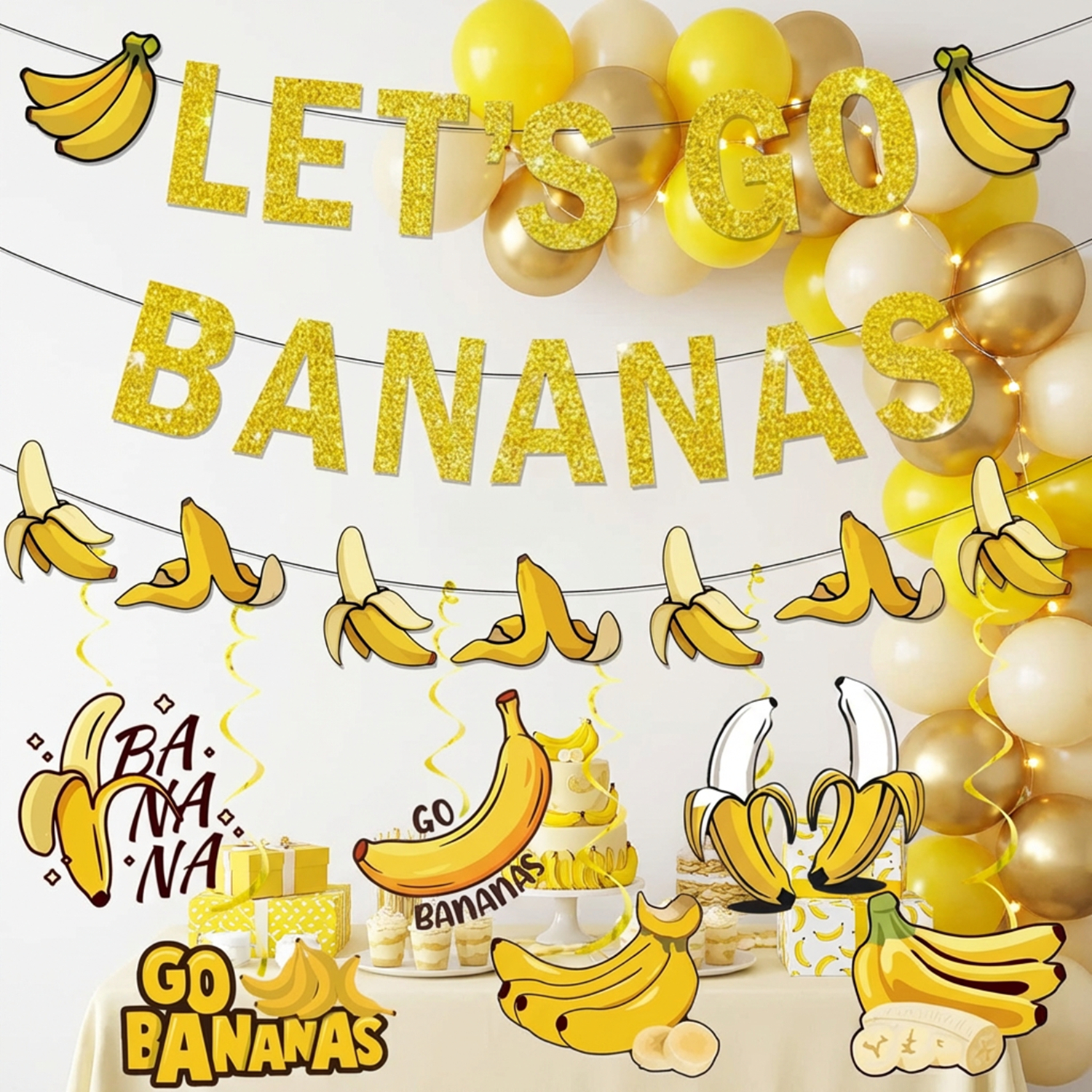1Set Yellow Bananas Birthday B - Let'S Party Event Supply avaliação e preço