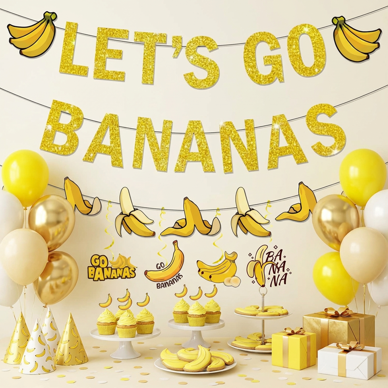 1Set Yellow Bananas Birthday B - Let'S Party Event Supply avaliação e preço